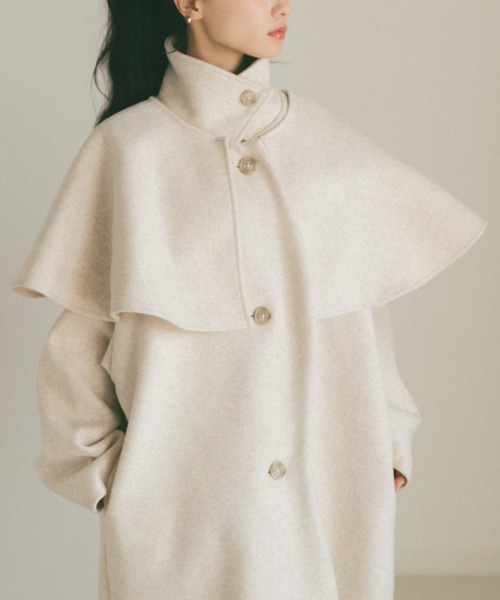 VANNIE U（ヴァニーユー）の「ウェーブロングコート/ケープ取り外し可能（その他アウター・レディース・アイボリー/グレー/ベージュ・FREE）」の9枚目の写真