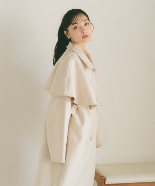 ウェーブロングコート/ケープ取り外し可能（その他アウター）｜VANNIE