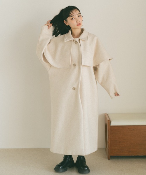 ウェーブロングコート/ケープ取り外し可能（その他アウター）｜VANNIE