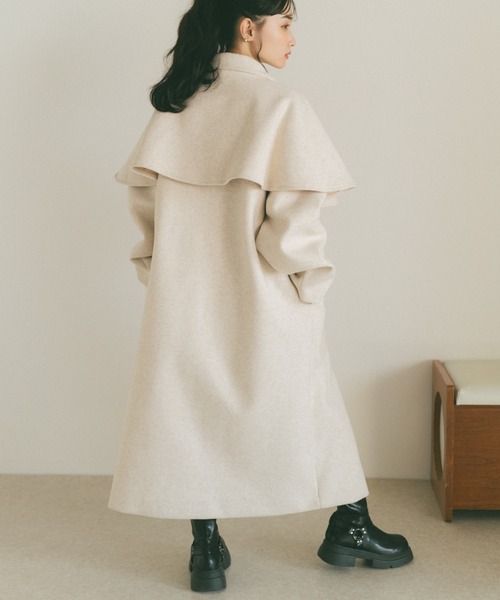 VANNIE U（ヴァニーユー）の「ウェーブロングコート/ケープ取り外し可能（その他アウター・レディース・アイボリー/グレー/ベージュ・FREE）」の16枚目の写真