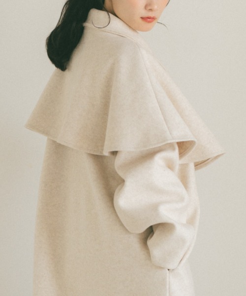 VANNIE U（ヴァニーユー）の「ウェーブロングコート/ケープ取り外し可能（その他アウター・レディース・アイボリー/グレー/ベージュ・FREE）」の12枚目の写真