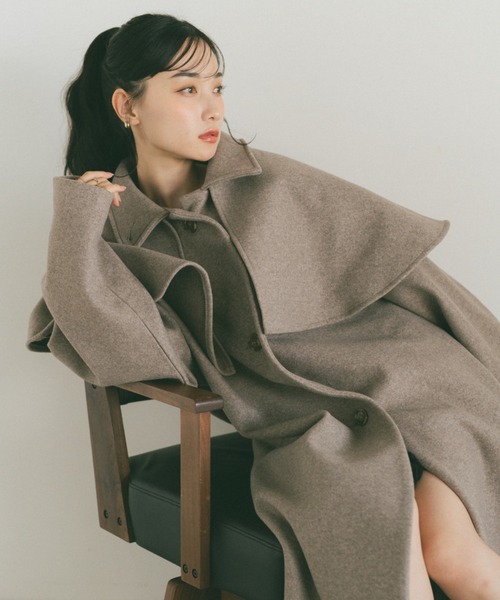 VANNIE U（ヴァニーユー）の「ウェーブロングコート/ケープ取り外し可能（その他アウター・レディース・アイボリー/グレー/ベージュ・FREE）」の18枚目の写真