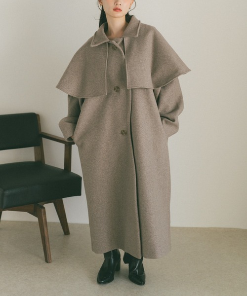 ウェーブロングコート/ケープ取り外し可能（その他アウター）｜VANNIE