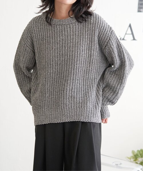 VENCEEXCHANGE（ヴァンスエクスチェンジ）の「片畦ミックスモールニット（ニット/セーター・レディース・ベージュ/チャコール/オリーブ/ブルー・FREE）」の15枚目の写真