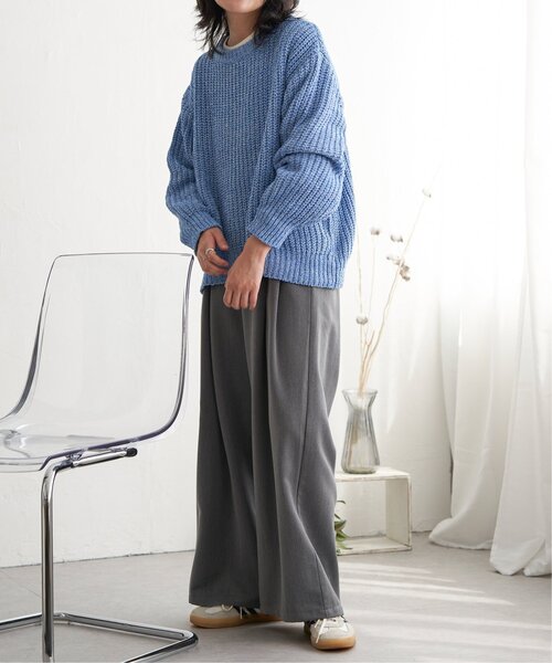 VENCEEXCHANGE（ヴァンスエクスチェンジ）の「片畦ミックスモールニット（ニット/セーター・レディース・ベージュ/チャコール/オリーブ/ブルー・FREE）」の22枚目の写真