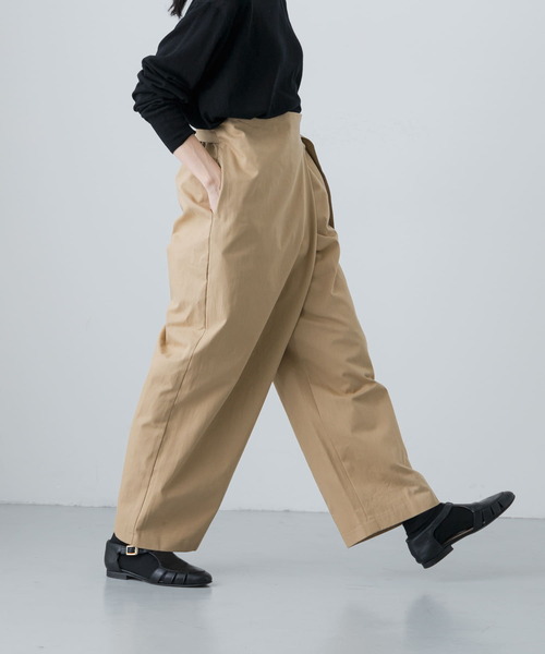 美品！kagure かぐれ コットンリネンラップパンツ ベージュ フリー かぐれ（カグレ）の「コットンリネンラップパンツ（その他パンツ