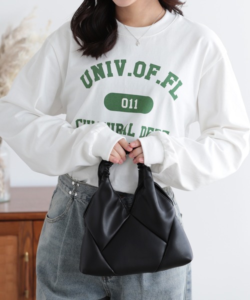 SUNFLOWER EIGHT（サンフラワーエイト）の「カレッジロゴロンT（シャツ/ブラウス・レディース・ダークグレー/ホワイト系その他/ブラック/ホワイト×ブラック・L/M/S）」の2枚目の写真