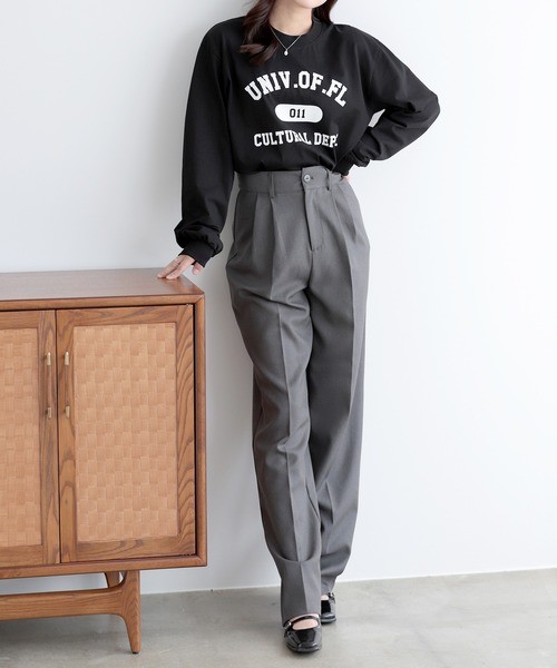 SUNFLOWER EIGHT（サンフラワーエイト）の「カレッジロゴロンT（シャツ/ブラウス・レディース・ダークグレー/ホワイト系その他/ブラック/ホワイト×ブラック・L/M/S）」の16枚目の写真