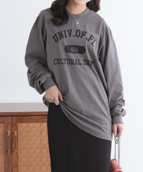 SUNFLOWER EIGHT(サンフラワーエイト)の「カレッジロゴロンT(シャツ/ブラウス・レディース・ダークグレー/ホワイト系その他/ブラック/ホワイト×ブラック・L/M/S)」の18枚目の写真
