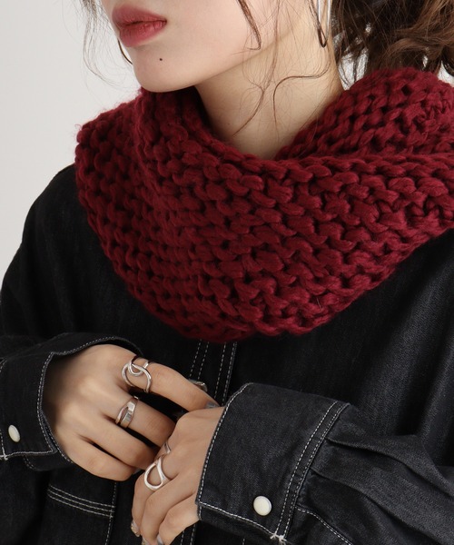 FUNALIVE(ファンアライブ)の「保湿 無地スヌード(ネックウォーマー/スヌード・メンズ・アイボリー/ブラック/ボルドー/ネイビー・FREE)」の4枚目の写真