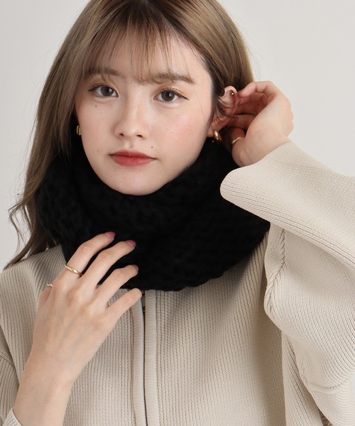 FUNALIVE(ファンアライブ)の「保湿 無地スヌード(ネックウォーマー/スヌード・メンズ・アイボリー/ブラック/ボルドー/ネイビー・FREE)」の2枚目の写真