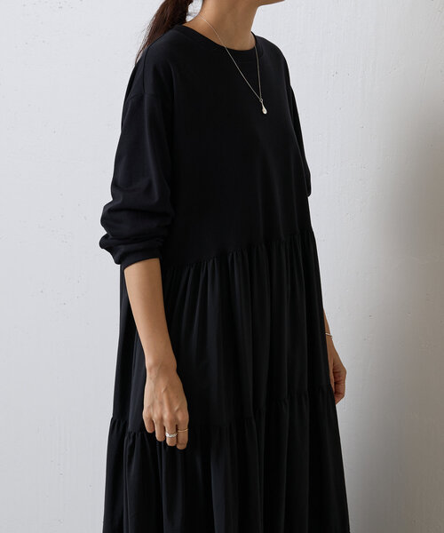 BEARDSLEY(ビアズリー)の「カットコンビティアードワンピース(ワンピース・レディース・ブラック・FREE)」の10枚目の写真