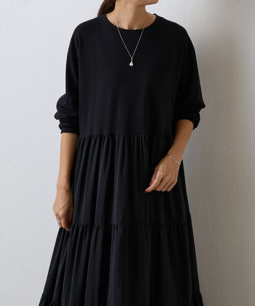 BEARDSLEY(ビアズリー)の「カットコンビティアードワンピース(ワンピース・レディース・ブラック・FREE)」の11枚目の写真