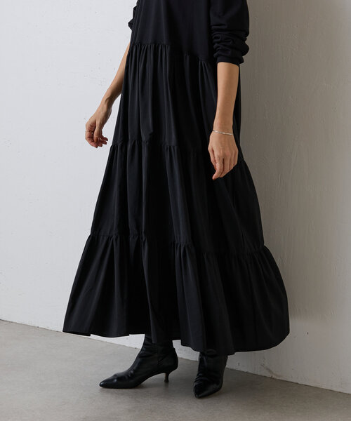 BEARDSLEY(ビアズリー)の「カットコンビティアードワンピース(ワンピース・レディース・ブラック・FREE)」の12枚目の写真