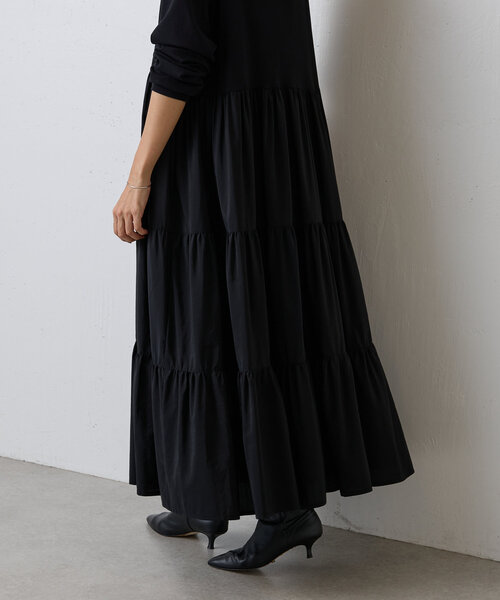 BEARDSLEY(ビアズリー)の「カットコンビティアードワンピース(ワンピース・レディース・ブラック・FREE)」の13枚目の写真