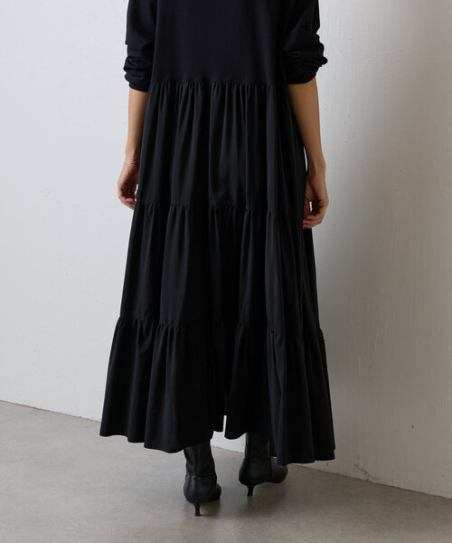 BEARDSLEY(ビアズリー)の「カットコンビティアードワンピース(ワンピース・レディース・ブラック・FREE)」の14枚目の写真