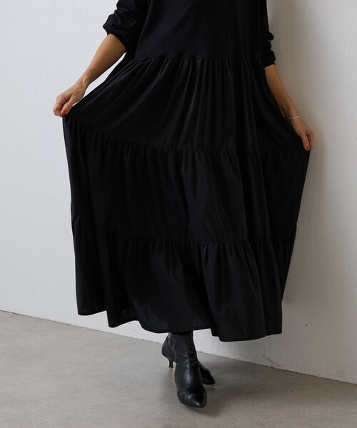 BEARDSLEY(ビアズリー)の「カットコンビティアードワンピース(ワンピース・レディース・ブラック・FREE)」の15枚目の写真