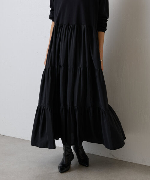 BEARDSLEY(ビアズリー)の「カットコンビティアードワンピース(ワンピース・レディース・ブラック・FREE)」の16枚目の写真