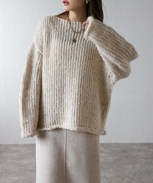 Bonjour Sagan | アルパカタッチボートネックローゲージニット(ニット/セーター)