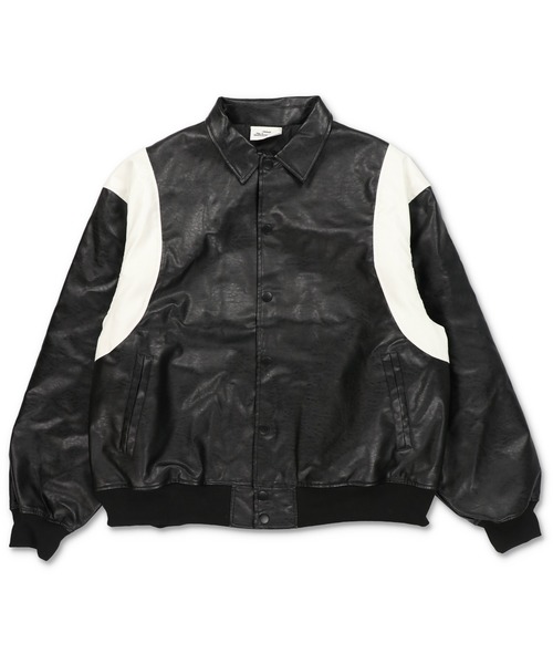 SPINNS（スピンズ）の「ストリート＆グランジ/中綿で防寒性◎切替合皮スタジャン（スタジャン・メンズ・ブラウン/ブラック・ONESIZE）」の14枚目の写真