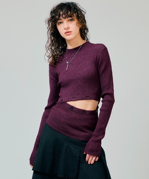 led.tokyo（レッドトウキョウ）の「【led.tokyo】セパレートニット（ニット/セーター・レディース・ブラック/グレー/レッド・FREE）」の9枚目の写真