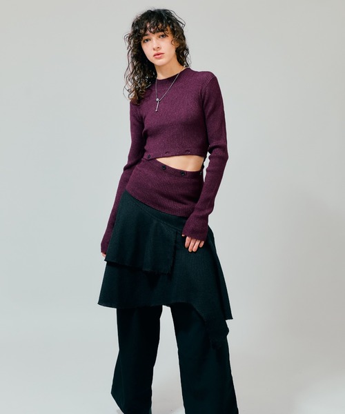 led.tokyo（レッドトウキョウ）の「【led.tokyo】セパレートニット（ニット/セーター・レディース・ブラック/グレー/レッド・FREE）」の11枚目の写真