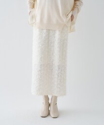 cloenc | 【手洗い可／セレモニー】シャギージャカードＩラインスカート(スカート)