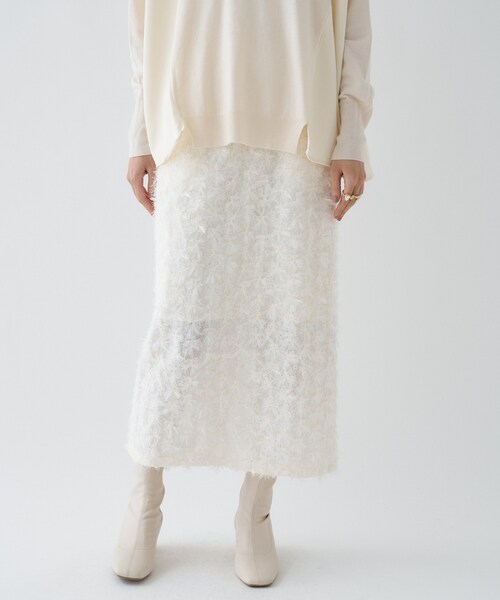 cloenc（クロエンス）の「◆【手洗い可】ジャカードＩラインスカート（スカート・レディース・ブラック/アイボリー・01/02/03）」の6枚目の写真