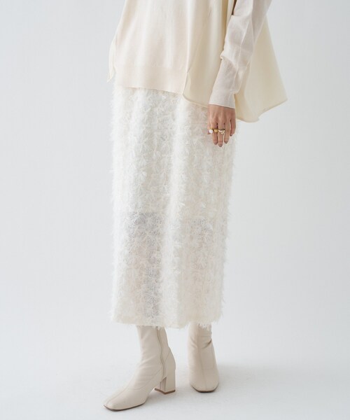 cloenc（クロエンス）の「◆【手洗い可】ジャカードＩラインスカート（スカート・レディース・ブラック/アイボリー・01/02/03）」の7枚目の写真