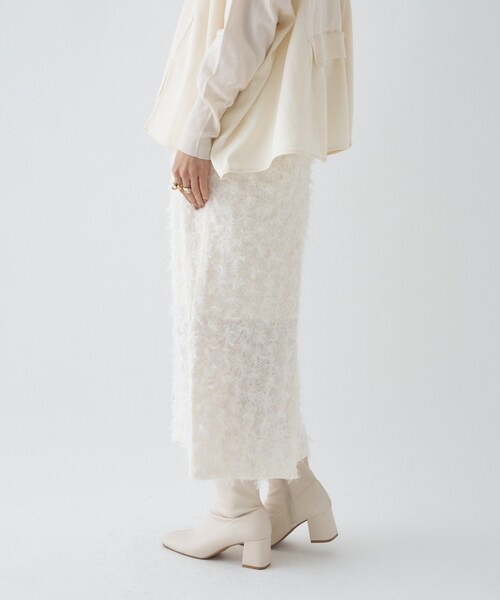 cloenc（クロエンス）の「◆【手洗い可】ジャカードＩラインスカート（スカート・レディース・ブラック/アイボリー・01/02/03）」の8枚目の写真