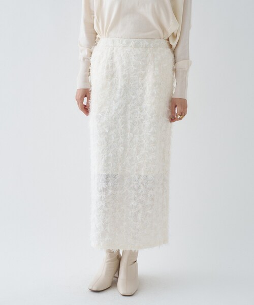 cloenc（クロエンス）の「◆【手洗い可】ジャカードＩラインスカート（スカート・レディース・ブラック/アイボリー・01/02/03）」の10枚目の写真