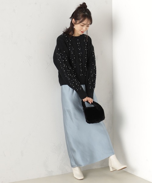 FOUND GOOD(ファウンドグッド)の「パールツキケーブルニットPO(ニット/セーター・レディース・ベージュ/グレー系5/ブラック・L/M/S)」の7枚目の写真