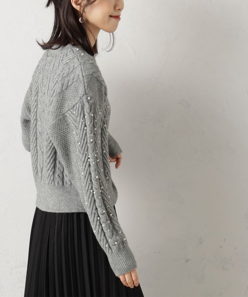 FOUND GOOD(ファウンドグッド)の「パールツキケーブルニットPO(ニット/セーター・レディース・ベージュ/グレー系5/ブラック・L/M/S)」の9枚目の写真