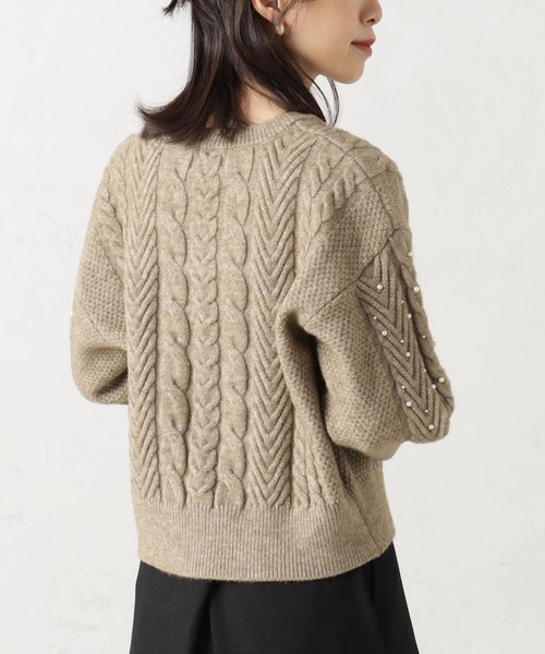 FOUND GOOD(ファウンドグッド)の「パールツキケーブルニットPO(ニット/セーター・レディース・ベージュ/グレー系5/ブラック・L/M/S)」の14枚目の写真