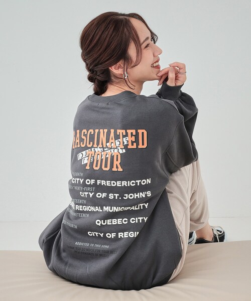 Cutie Blonde（キューティーブロンド）の「◆【あったか/S-LL】グラフィックアソート 裏起毛スウェット（スウェット・レディース・ブラック系3/ホワイト系3/チャコール/ピンク系9/グレー系1/ライトグレー系2・04/03/02/01）」の3枚目の写真