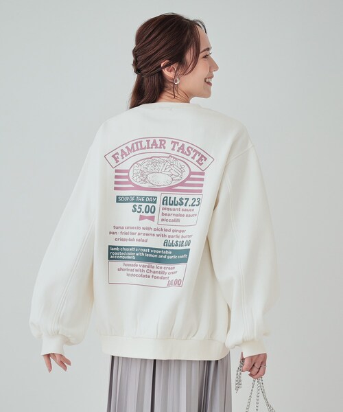 Cutie Blonde（キューティーブロンド）の「◆【あったか/S-LL】グラフィックアソート 裏起毛スウェット（スウェット・レディース・ブラック系3/ホワイト系3/チャコール/ピンク系9/グレー系1/ライトグレー系2・04/03/02/01）」の7枚目の写真