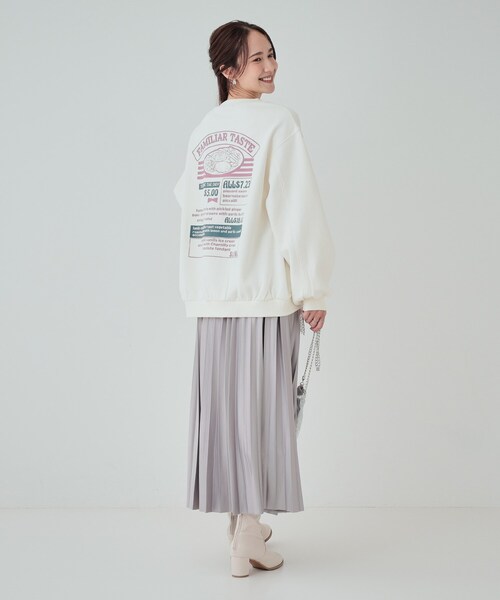 Cutie Blonde（キューティーブロンド）の「◆【あったか/S-LL】グラフィックアソート 裏起毛スウェット（スウェット・レディース・ブラック系3/ホワイト系3/チャコール/ピンク系9/グレー系1/ライトグレー系2・04/03/02/01）」の9枚目の写真