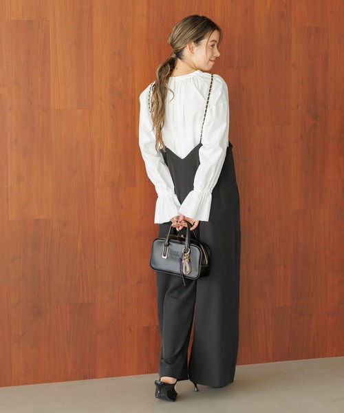 BAYFLOW（ベイフロー）の「[荷物の出し入れもしやすい]エンボスロゴミニボストンショルダーバッグ（ショルダーバッグ・レディース・その他/ブラック/キャメル・FREE）」の12枚目の写真