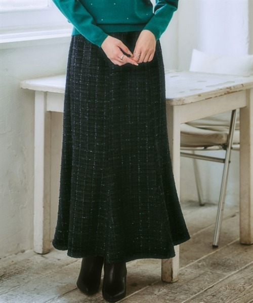古着 ニーマンマーカス ラメ糸刺繍スカート 労わ