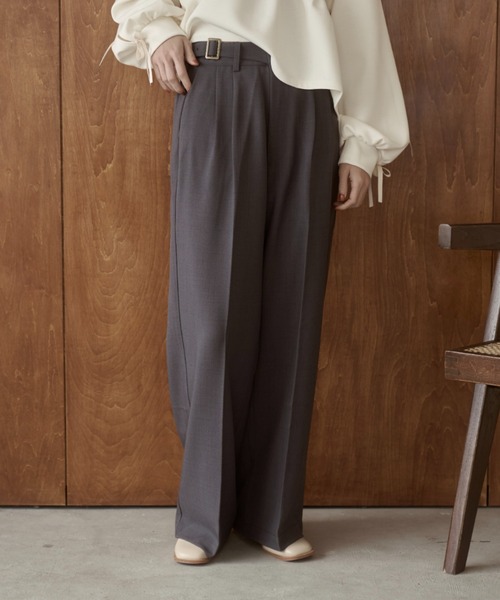 低身長さん向けSサイズあり】 ウエストデザインスラックス（スラックス