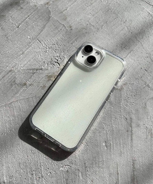 Me%(ミィパーセント)の「【iPhone14対応】クリアラメiPhoneケース 282528(スマホケース/カバー・レディース・ブラック/オフホワイト・FREE)」の1枚目の写真