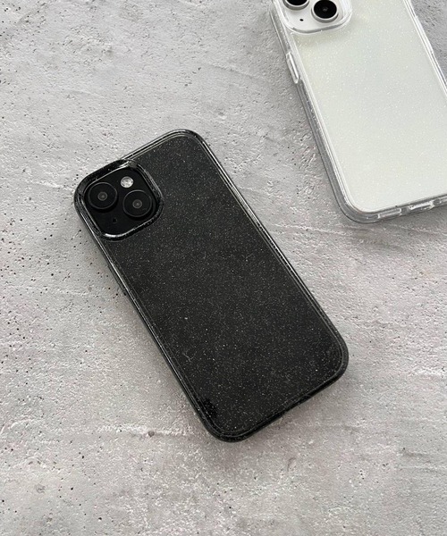 Me%(ミィパーセント)の「【iPhone14対応】クリアラメiPhoneケース 282528(スマホケース/カバー・レディース・ブラック/オフホワイト・FREE)」の2枚目の写真