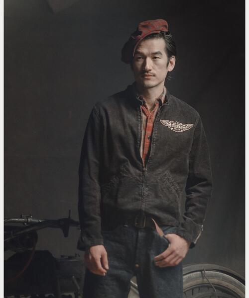 RRL（ダブル アール エル）の「コーデュロイ カフェ レーサー ジャケット（ライダースジャケット・メンズ・ブラック系1・XXL/XS/XL/S/M/L）」の10枚目の写真