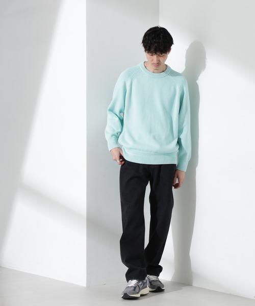 NANO universe(ナノユニバース)の「ストーンウォッシュニット(ニット/セーター・メンズ・グレー/ピンク/ミント・L/M)」の8枚目の写真