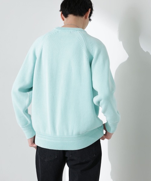 NANO universe(ナノユニバース)の「ストーンウォッシュニット(ニット/セーター・メンズ・グレー/ピンク/ミント・L/M)」の7枚目の写真