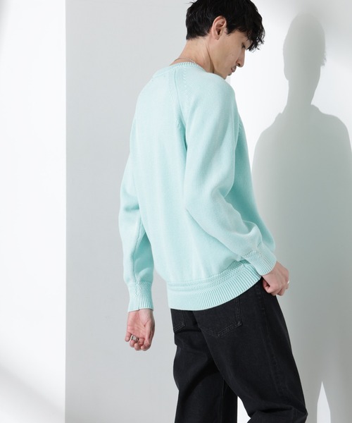 NANO universe(ナノユニバース)の「ストーンウォッシュニット(ニット/セーター・メンズ・グレー/ピンク/ミント・L/M)」の6枚目の写真