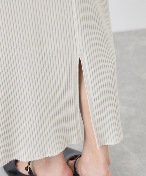 ROPE' PICNIC（ロペピクニック）の「トタンテレコ Iラインリブニットスカート（スカート・レディース・ブラック/ライトグレー/ブラウン系その他2/オレンジ系その他/キナリ・40/38/36）」の12枚目の写真