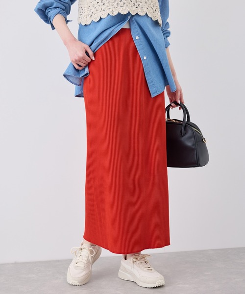 ROPE' PICNIC（ロペピクニック）の「トタンテレコ Iラインリブニットスカート（スカート・レディース・ブラック/ライトグレー/ブラウン系その他2/オレンジ系その他/キナリ・40/38/36）」の20枚目の写真