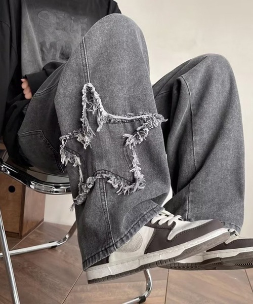 B.R.U（ブル）の「星デザインヴィンテージデニムパンツ（デニムパンツ・メンズ・ブルー/ブラック/ブルー系その他/ブラック系その他・FREE/MEDIUM/LARGE）」の2枚目の写真