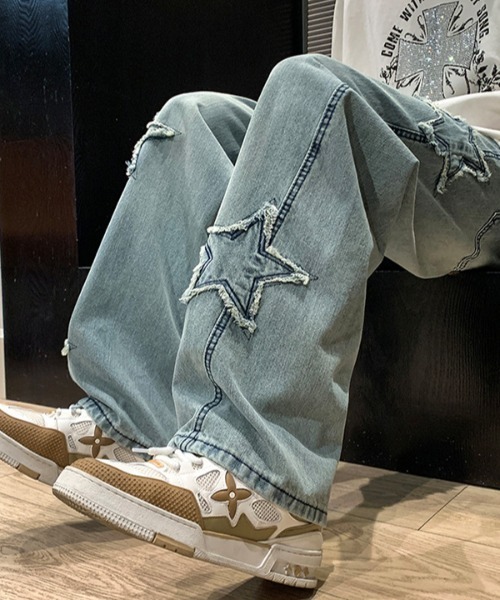 B.R.U（ブル）の「星デザインヴィンテージデニムパンツ（デニムパンツ・メンズ・ブルー/ブラック/ブルー系その他/ブラック系その他・FREE/MEDIUM/LARGE）」の6枚目の写真